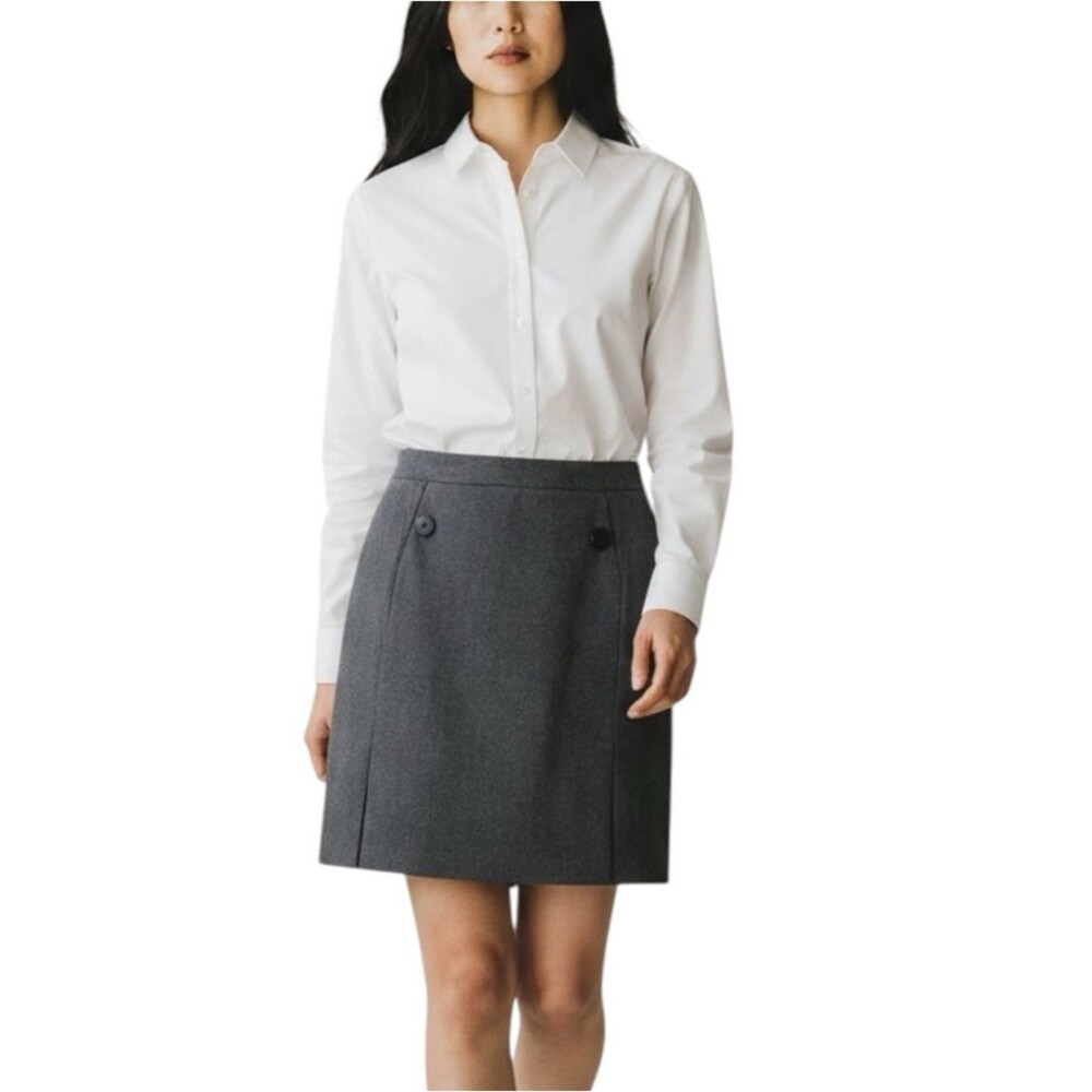 Talbots Gray Wool Straight Skirt NWOT Size 14